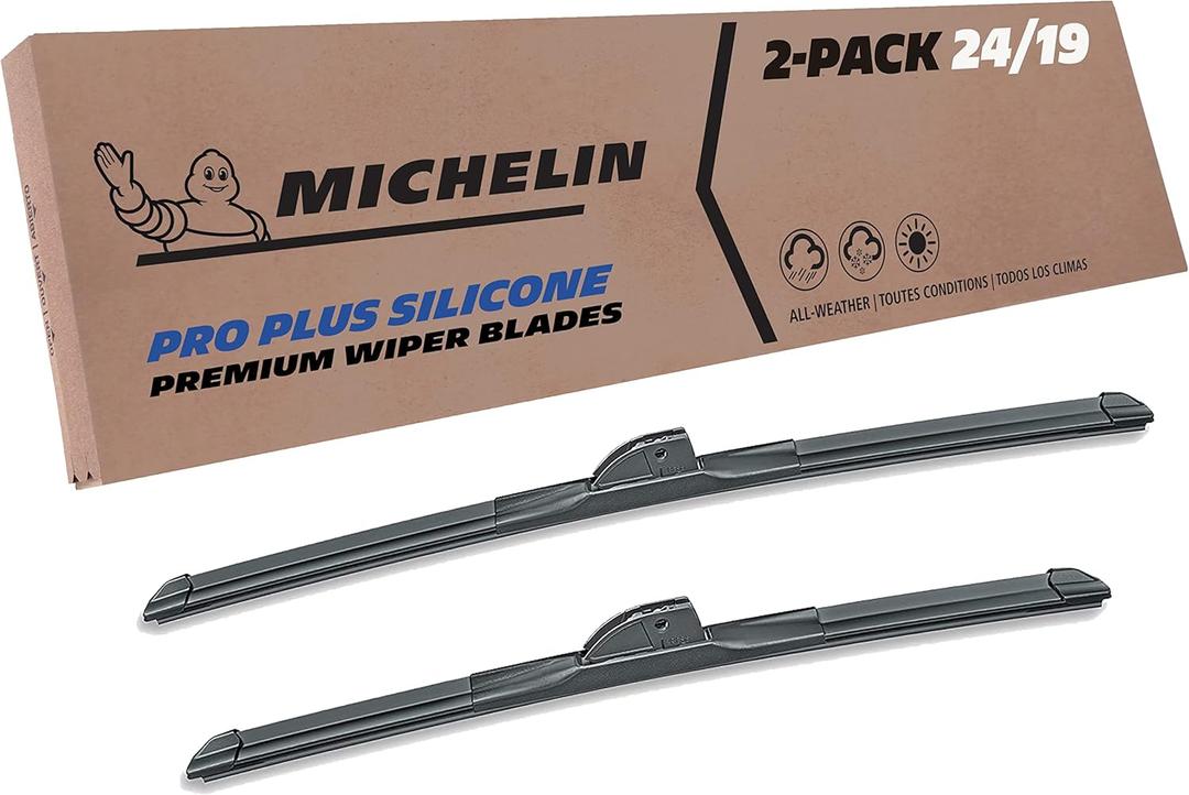 Michelin 40-2419SPBA Pro Plus Silicone Twin Pack 24 & 19 inch Wiper Blade Fits Select Volkswagen, Chevrolet, Ford, BMW, Dodge, Honda, Mazda, Lexus, Infiniti, Model Years (2 Pack)