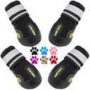 QUMY Dog Shoes for Large Dogs, Medium Dog Boots & Paw Protectors for Winter Snowy Day, Summer Hot Pavement, Water-Resistant in Rainy Weather, Outdoor Walking, Indoor Hardfloors Skid-Resistant Sole, Size 3