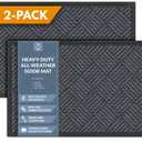 Barnyard Designs Premium Gray Non-Slip Door Mat (30" x 48", 2-Pack)