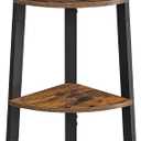 VASAGLE Corner Shelf Stand, 4-Tier Corner Bookshelf, Industrial Ladder Shelf, Plant Stand for Living Room, Office, Kitchen, Rustic Brown and Black ULLS34X