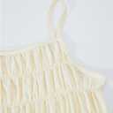 Girl's 2 Piece Vacation Holiday Outfits Ruffle Peplum Tops and Long Pants Set Summer Clothes (Apricot)