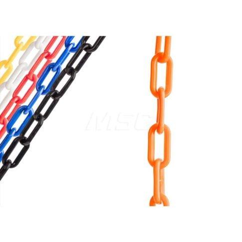 Pedestrian Barrier Chain: Plastic, Orange, 100' Long, 2" Wide MPN:U2351ORG