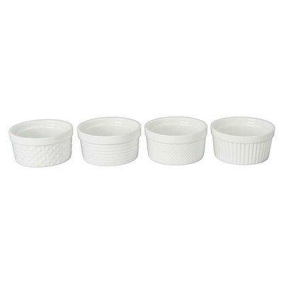 Bia Cordon Bleu Inc 904925 6 Oz White Porcelain Assorted Textured Ramekin 4 Count