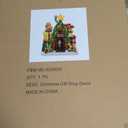 WONDER GARDEN Christmas Village Houses with Santa Sleigh and Reindeer LED Light Christmas Houses Village Collectible Buildings, Musical and Battery Operated for Home Decor or Gift