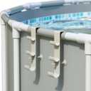 POOLHOUR Pool Hooks for Poles - Adjustable 3-Hook Pool Pole Hanger for Above Ground Pool Accessories,Skimmer & Cleaning Tool Bracket for Above Ground Pool Maintenance[Patented]