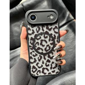 Case for iPhone 17 Air [Compatible with MagSafe] Aesthetic Black Leopard Cute Design for Women Girls | Soft TPU Bumper Hard PC Back Translucent Matte Protective Slim Magnetic Phone Cover