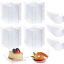 Juvale Mini Appetizer Plates Set & Teardrop Spoons - 72-Piece, 2.5" Square & 3.75" Teardrop, Black - Disposable Plastic Mini Plates & Spoons for Appetizers