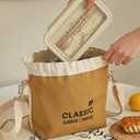 CLASSIC Insulated Drawstring Lunch Bag - Expandable Thermal Tote with Adjustable Strap for Office & Commute