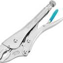 DURATECH 10-Inch Locking Pliers, Premium Cr-V Construction, Curved Jaw Locking Pliers with Wire Cutter, Fit for Clamping Twisting Welding