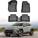 Mixsuper Floor Mats for Hyundai Kona 2024-2025 SE | SEL | N LINE | Limited (Not for Kona Electric) All Weather Floor Liners Durable 1st and 2nd Row Set Black