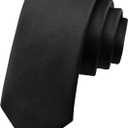 Adjustable Glossy Self Ties for Boys Kids, Solid Color Boys Tie for School Wedding Party Graduation Formal Banquet (Black)
