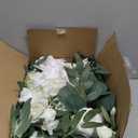 Wedding Arch Faux Flowers Set of 2 Greenery Garland for Wedding Decor Ceremony and Reception Backdrop Decoration (White)