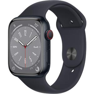 Apple Watch Series 8 [GPS + Cellular, 45mm] - Midnight Aluminum Case with Midnight Sport Band, M/L