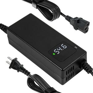 54.6V 2A Lithium Battery Charger for tuttio soleil01 48V 21AH Lithium Battery, Smart Charger with Display to Prevent Overcharging