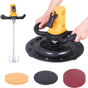 Concrete Trowel with Mixing Rod, Concrete Mixer, 80-200RPM 1680W Electric Plaster Mortar Cement Putty Trowel, Wall Smoothing Polishing Machine