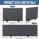 Yaomiao 3 Pcs Acoustic Desk Divider Soundproof Desk Privacy Panel Freestanding Desk Partitions Sound Absorbing for Students Office Reduce Noise Visual Distractions (Dark Gray,60 x 16", 24 x 16")