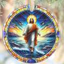 Nativity Jesus Ornament, 3.5 Inch Ceramic - Christmas Tree Ornament, Religious Gift for Family & Friends, Perfect for Nativity Party