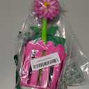 Vigar Flower Power 3-in-1 Kitchen Sink Caddy Set, Flower-Shaped Dish Brush, Sponge, Fence-shaped Holder and Suction Cup, Ideal Sink Organizer, Pink