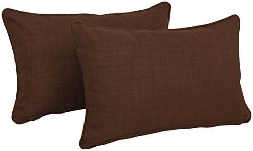 Blazing Needles Indoor/Outdoor Corded Throw Pillow, 20" x 12", Cocoa 2 Count