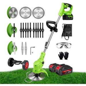 Weed Wacker Cordless 3-in-1 Grass Trimmer with Wheels Electric Weed Eater, 35 to 47 inches