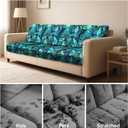 pickyNproud 8Pcs Patio Cushion Covers Stretch Outdoor Couch Cushions Slipcovers Replacement Washable Furniture Protector with Elastic Bottom Sofa Chair Seat Cover, Palm Leaves