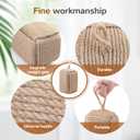 MorningRo Rope Door Stop Decorative Door Stop with Handle 4.72 ''d x 8.66''h 8.8lb Square Heavy Weighted Stoppers for Outdoor Inside Window Home to Keep Open New Home Gift Bookend