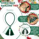 Zhengmy 30 Pcs 24 Inch Christmas Garland Ties with Tassels Decorative Twist Tie for Banister Reusable Flexible Twist Tie for Garland Fireplace Staircase Banister Home Xmas Holiday Decorations (Green)