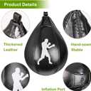 Benelabel Boxing Speed Bag with 360 Swivel Mount Premium Leather Boxing Speed Bag with Hanger and Inflator - Easy to Install and Use - Improve Your Speed and Reflexes