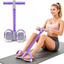2 x Upgraded Foot Pedal Resistance Band with Handle, 6-Tube Elastic Resistance Bands for Home Workout, Multifunction Exercise Equipment for Abdomen, Core/ABS, Waist, Arm, Leg