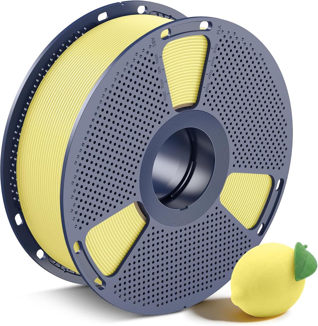 SUNLU PLA 3D Printer Filament PLA Filament 1.75mm, Neatly Wound 3D Printing Filament 1.75mm, Dimensional Accuracy +/- 0.02 mm, Fit Most FDM 3D Printers, 1kg Spool (2.2lbs), Lemon Yellow