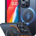 TORRAS Upgraded 360 Rotatable Magnetic Ring for iPhone 15 Pro Max Case, Fit for MagSafe with Stand Ring Holder, 16FT MilGrade Shockproof Translucent for iPhone 15 Pro Max Phone Case Ostand, Blue