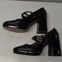 Women Mary Jane Shoes: Comfortable Closed Toe Chunky Heels, Dress Shoes Prom Graduation Formal Platform Pumps Black/Red Size 7,5