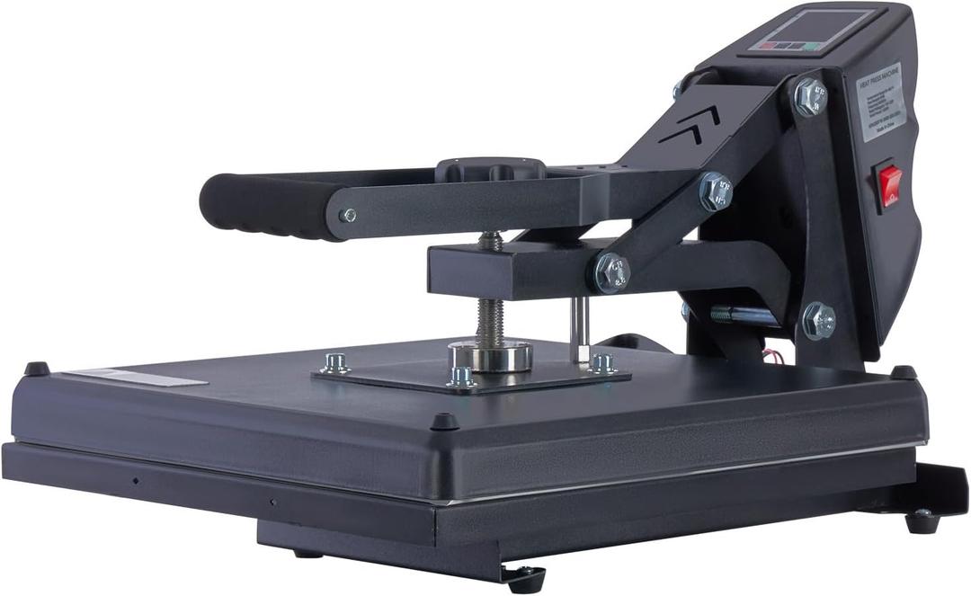 OLIXIS LW Heat Press, 15x15 Heat Press Machine for T Shirts with LCD Display & Memory Mode, 1200W Heat Transfer Machine for Bags, Pillows, Aprons (Upgrade Black)