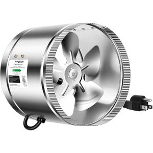 VIVOSUN 8 Inch Inline Duct Fan 420 CFM, HVAC Exhaust Ventilation Fan with Low Noise for Basements, Bathrooms, Kitchens and Attics, Silver