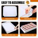 Reallnaive 10 Pack Full Sheet Cake Boxes 26 x 18 x 4 Inch Non Window Sheet Cake Box Bottom White Corrugated Greaseproof Bakery Tray Food Container Holder for Kitchen Cupcake Dessert (Excluding lid), approximately 26 x 18 x 4 inches