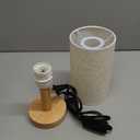 Small Bedside Table Lamp for Bedroom, Minimalist Wood Base & Round Fabric Shade, Mini Cute Cozy Warm White Nightstand Boho Lamp, Study Desk Night Stand Light for Room, Dorm, Nursery, Living Room (Cylinder - Set of 1)