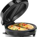 Holstein Housewares - Non-Stick Omelet & Frittata Maker, Stainless Steel - Makes 2 Individual Portions Quick & Easy (2 Section, Black)