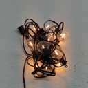 Outdoor String Lights 25 Feet G40 Globe LED Patio Lights with 13 Edison Plastic Bulbs(1 Spare), Waterproof Connectable Hanging Lights for Backyard Porch Balcony Party Decor, E12 Socket Base, Black