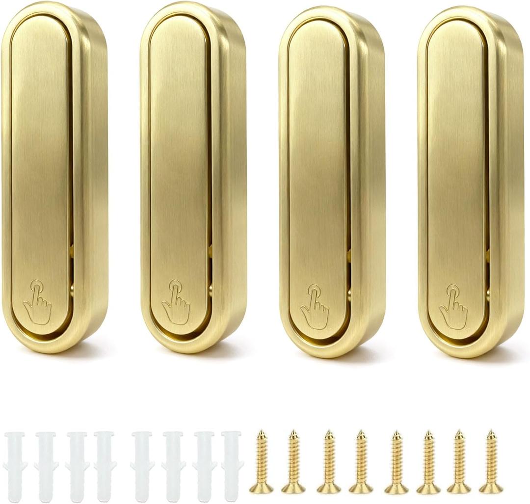 4PCS Folding Coat Hooks,Gold Wall Hooks for Hanging  4 Folding Coat Hooks, Flip Down Heavy Duty Hooks Robe Hook Wall Mounted for Clothes, Towels, Hats & More