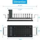ANTOPY Sink Dish Drying Rack - Expandable Small Dish Rack Over Sinks with Silicone Drying Tray, Dish Drainer for Kitchen Counter with Cutlery Holder, Drying Rack Fit for 14-19 Kitchen Sink
