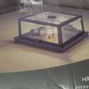 Adjustable Motion Sensor Ceiling Light Fixture Outdoor Modern Design of Squares Flush Mount 2-Light Textured Black with Clear Glass for Your Porch,Garage,Patio,Hallway,Front and Back Yards