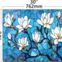 DAIFURONGE Tempered Glass Backsplash for Kitchen, Mosaic Lotus Flowers | 30"x24" Behind Stove Back Splash Panel Protector, Easy to Clean, Kitchen Wall Decor,One Piece Oven and Range Backsplash