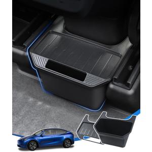 Shademax Trash Can Tesla Model Y Accessories 2025 2024-2020 Rear Center Console Organizer Backseat Storage Box Model Y Under Seat Storage Tray Garbage Can Bin for Tesla Model YBlack