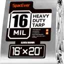 16x20 FT Tarp Waterproof, 16 Mil Tarps Heavy Duty Waterproof Multipurpose Protective Cover UV Resistant Rip & Tear Resistant with Grommets Reversible for Home Boats Cars Camping