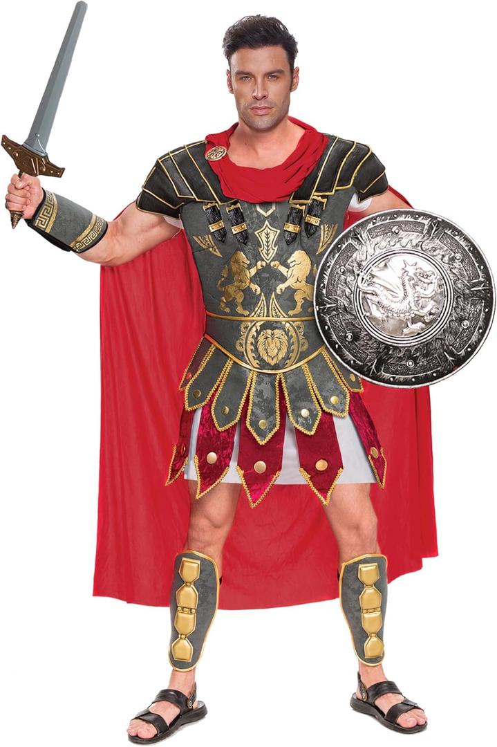 Spooktacular Creations Brave Mens Roman Gladiator Costume Set for Halloween Audacious Dress Up Party (Medium)