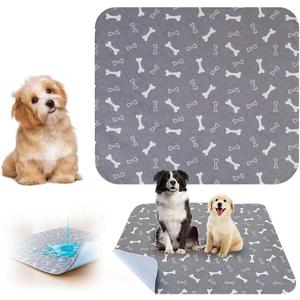 Puppy Pee Pads for Dogs, Washable Puppy Pad with Pheromones, Reusable Puppy Pads Washable for Dogs & Cats, Durable Leak-Proof & Anti-Slip Pet Training Pads for Home & Travel (Grey, S: 16" × 24")