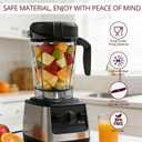 64oz Low-Profile Blender Pitcher Container, Compatible with Vitamix 5200 750 7500 6300 VM0102 VM0103 VM0197 E310 Classic/Explorian/Commercial Series, BPA-Free, Replacement Jar Cup