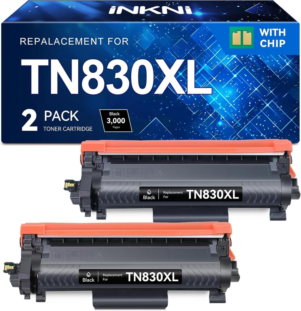 InkNI Compatible Toner Cartridges Replacement for Brother TN830XL TN830 TN 830 XL Toner Cartridges Work for HL-L2460DW DCP-L2640DW HL-L2480DW HL-L2400D HL-L2405W MFC-L2820DW Printer (Black, 2 Pack) InkNI Compatible Toner Cartridges Replacement for Brother TN830XL TN830 TN 830 XL Toner Cartridges Work for HL-L2460DW DCP-L2640DW HL-L2480DW HL-L2400D HL-L2405W MFC-L2820DW Printer (Black, 2 Pack)