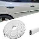 2 x 16.4Ft(5M) Car Door Edge Guards, Car Door Edge Protector, No Glue Auto Door Entry Guard Protective Strip, Auto Door Protection Anti-Collision Rubber Clips Fit Most Cars (White, 5 Meters)