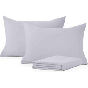 Comfort Beddings Pack of 2 Youth Pillowcases 16x22 Premium 100% Cotton Blend Silver Youth Pillow Case Envelope Closure, Super Soft and Cozy Youth Pillow Covers (Size-16x22, Silver Grey)